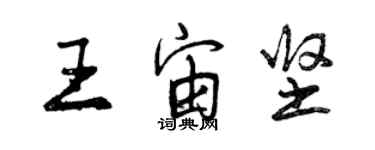 曾庆福王宙坚行书个性签名怎么写