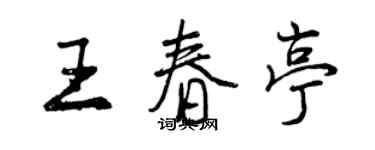 曾庆福王春亭行书个性签名怎么写