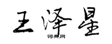 曾庆福王泽星行书个性签名怎么写