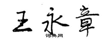 曾庆福王永章行书个性签名怎么写