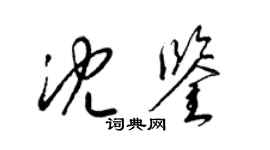 梁锦英沈鉴草书个性签名怎么写
