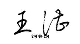 梁锦英王湛草书个性签名怎么写