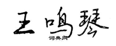 曾庆福王鸣琴行书个性签名怎么写
