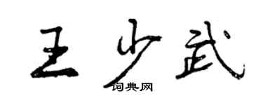 曾庆福王少武行书个性签名怎么写
