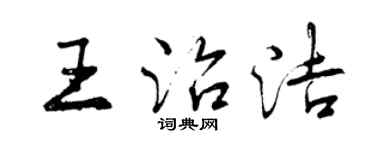 曾庆福王治洁行书个性签名怎么写