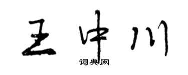 曾庆福王中川行书个性签名怎么写