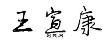 曾庆福王宣康行书个性签名怎么写