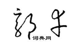 梁锦英郭幸草书个性签名怎么写