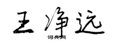 曾庆福王净远行书个性签名怎么写