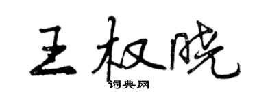 曾庆福王权晓行书个性签名怎么写