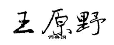 曾庆福王原野行书个性签名怎么写