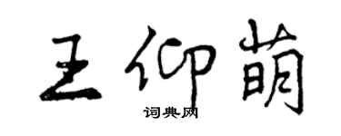 曾庆福王仰萌行书个性签名怎么写