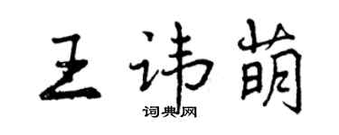 曾庆福王讳萌行书个性签名怎么写