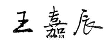 曾庆福王嘉辰行书个性签名怎么写