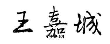 曾庆福王嘉城行书个性签名怎么写