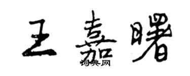 曾庆福王嘉曙行书个性签名怎么写