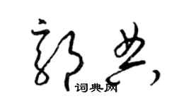 梁锦英郭典草书个性签名怎么写