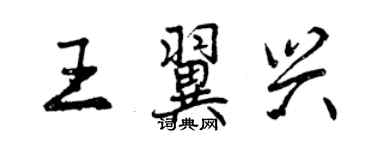 曾庆福王翼兴行书个性签名怎么写