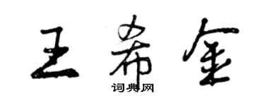 曾庆福王希金行书个性签名怎么写