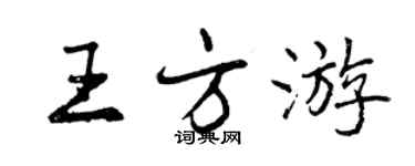 曾庆福王方游行书个性签名怎么写