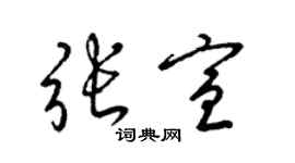 梁锦英张宣草书个性签名怎么写