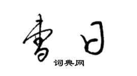 梁锦英曹日草书个性签名怎么写