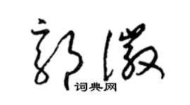 梁锦英郭徽草书个性签名怎么写