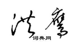 梁锦英洪鹰草书个性签名怎么写