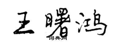 曾庆福王曙鸿行书个性签名怎么写