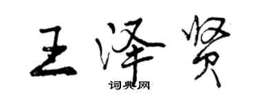 曾庆福王泽贤行书个性签名怎么写