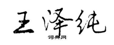 曾庆福王泽纯行书个性签名怎么写