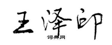 曾庆福王泽印行书个性签名怎么写