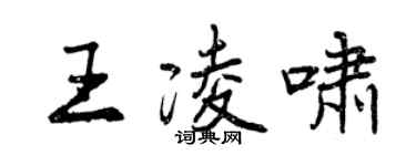 曾庆福王凌啸行书个性签名怎么写