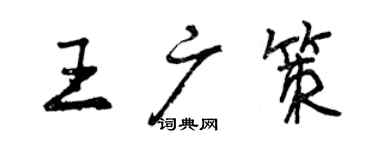 曾庆福王广策行书个性签名怎么写