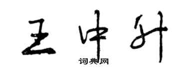 曾庆福王中升行书个性签名怎么写
