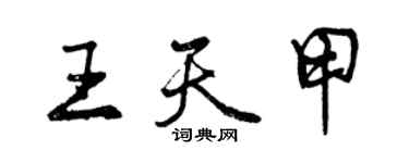 曾庆福王天甲行书个性签名怎么写