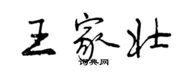 曾庆福王家壮行书个性签名怎么写