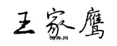 曾庆福王家鹰行书个性签名怎么写