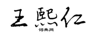曾庆福王熙仁行书个性签名怎么写