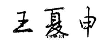 曾庆福王夏申行书个性签名怎么写