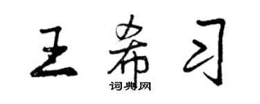 曾庆福王希习行书个性签名怎么写
