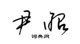梁锦英尹昭草书个性签名怎么写