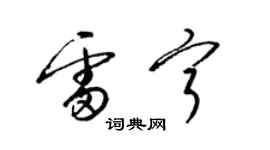 梁锦英雷宁草书个性签名怎么写