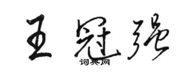 骆恒光王冠强行书个性签名怎么写