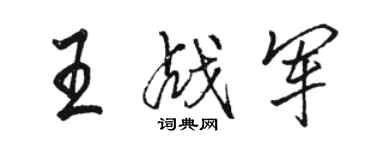 骆恒光王战军行书个性签名怎么写
