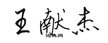 骆恒光王献杰行书个性签名怎么写