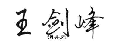 骆恒光王剑峰行书个性签名怎么写