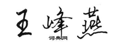 骆恒光王峰燕行书个性签名怎么写