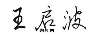 骆恒光王启波行书个性签名怎么写