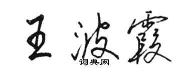 骆恒光王波霞行书个性签名怎么写